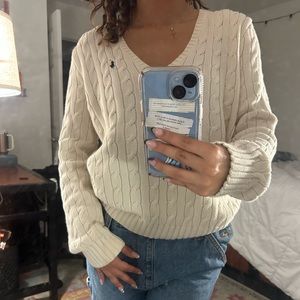 Ralph Lauren cream sweater, super cute and cozy!